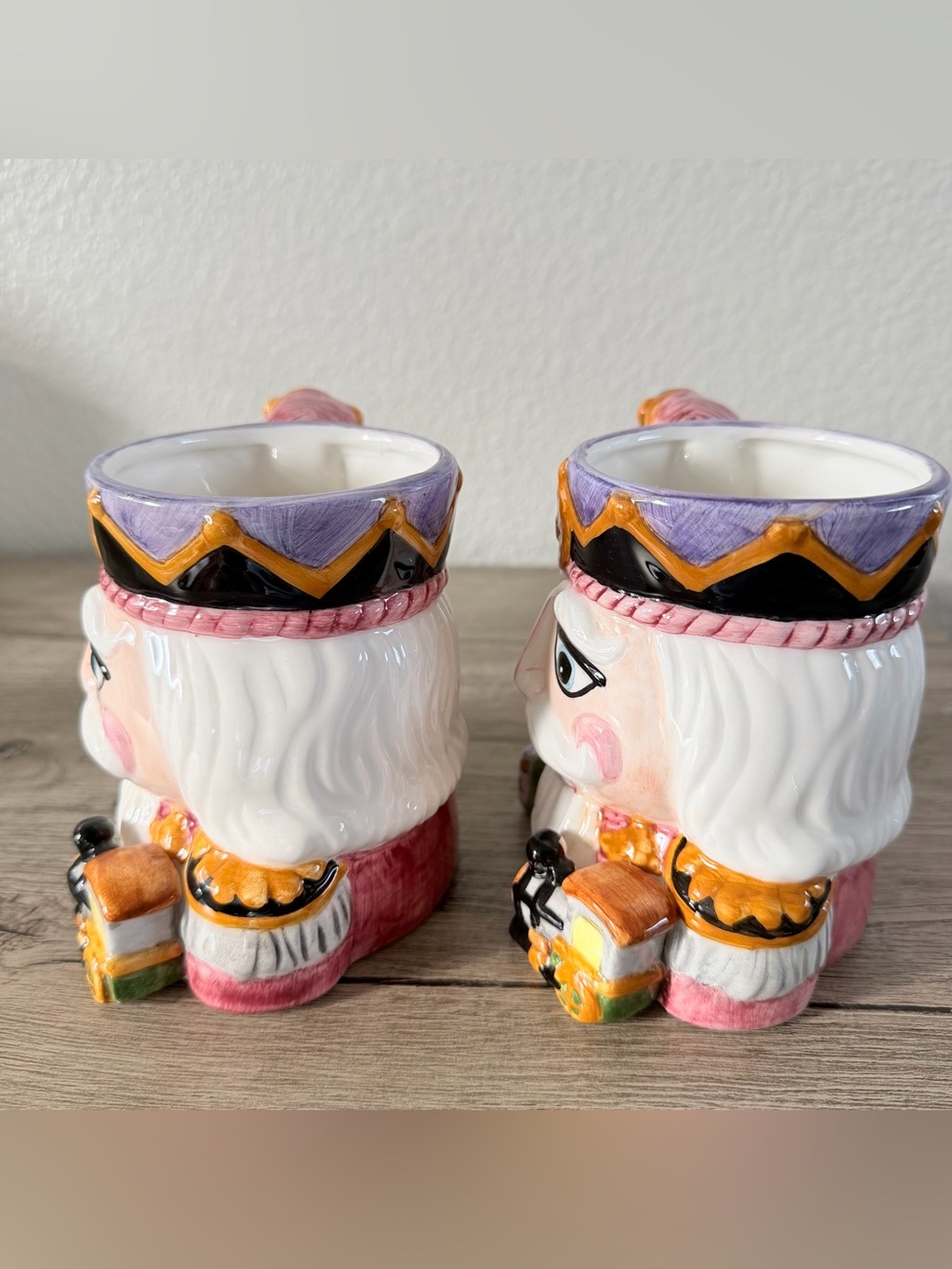 Nutcracker Face Mug Holiday Time‎ Ceramic Coffee Mug Christmas Purple Pink Train - Picture 5 of 9